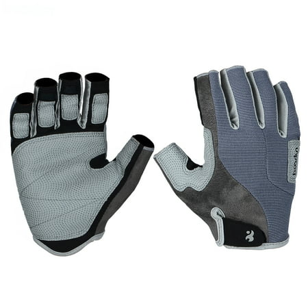 Vgo.. Grey, SL3100 Men Half-Finger Breathable Climbing Gloves Outdoor Adventure Gloves with Anti-Slip Padding Palm 